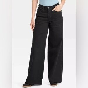 Universal Thread NWT Black Mid Rise Super Wide Leg Denim Jeans